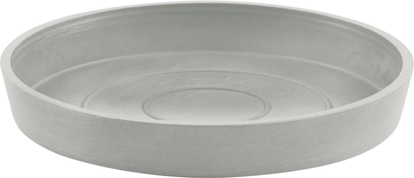 White ROUND BxTxH: ECOPOTS SAUCER 18x18x2,5 cm Grey, Blumentopfuntersetzer