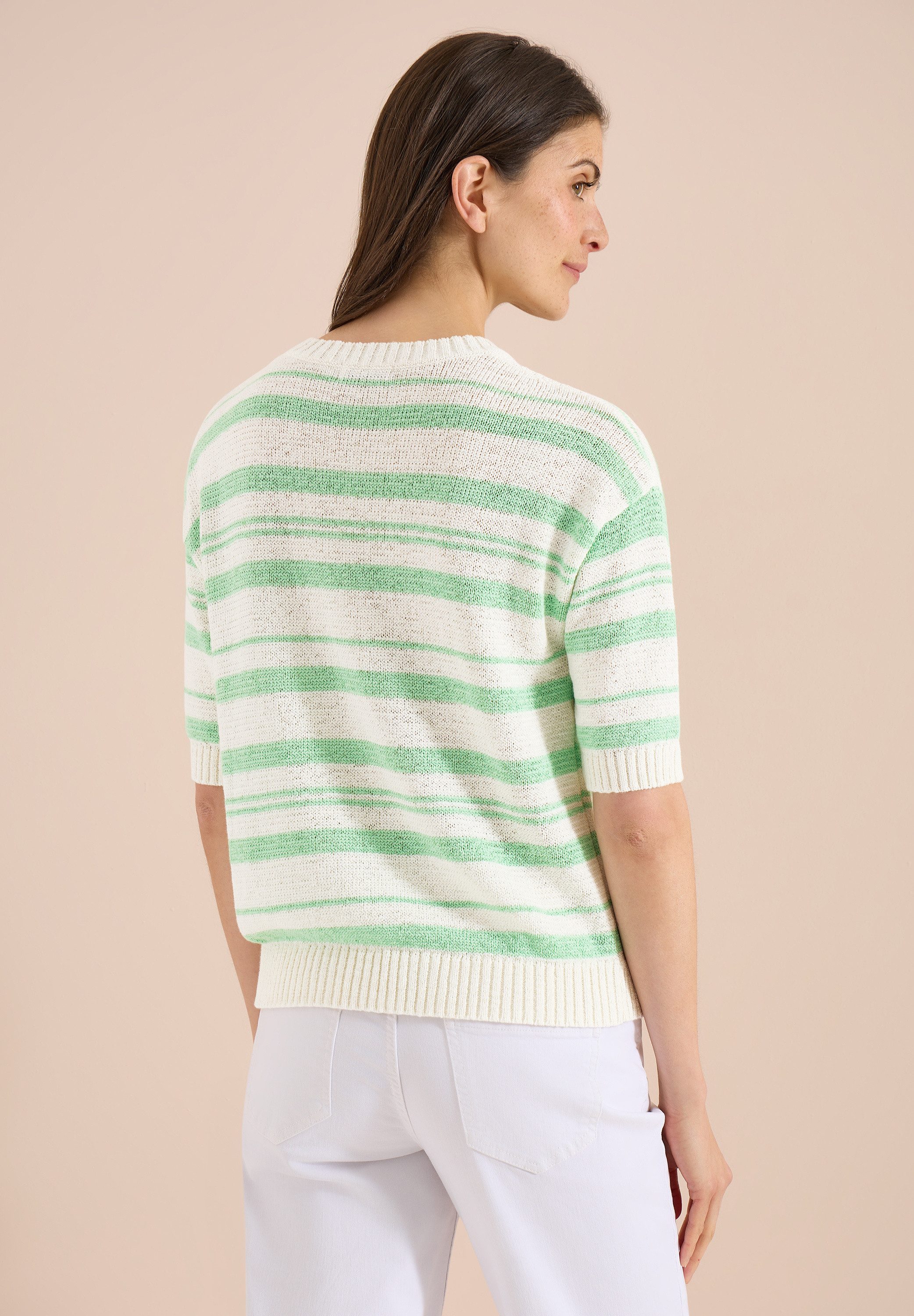 CECIL Kurzarmpullover im Streifendesign