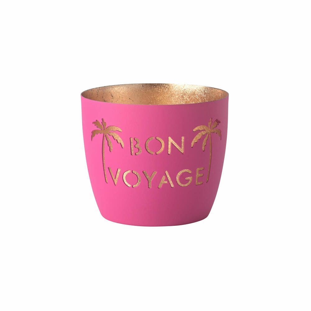 Giftcompany Windlicht Madras Bon voyage M neon purple, Gold, H 8.5 cm