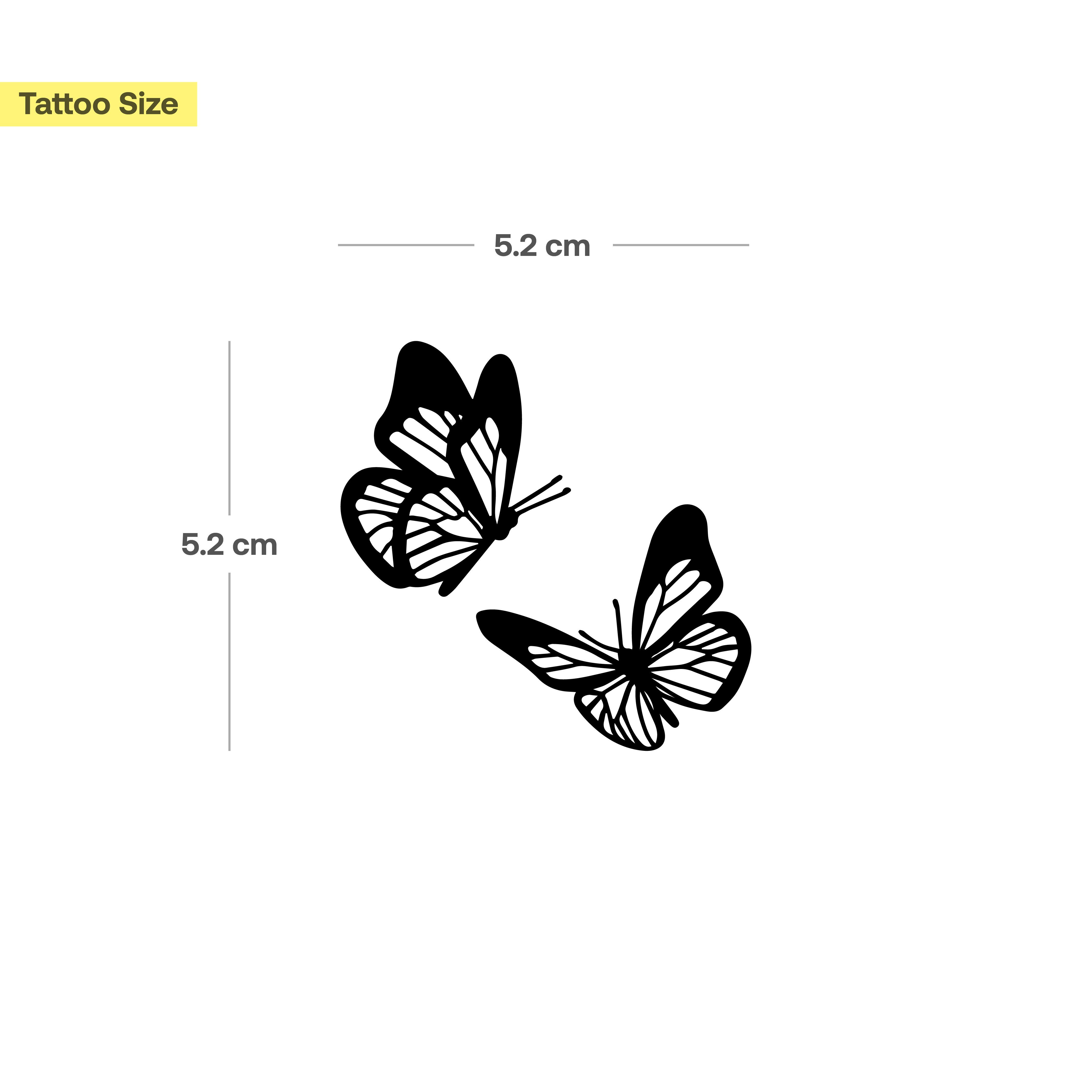 Inkster Schmuck-Tattoo Tanzende Schmetterlinge, wasserfestes temporäres Tattoo, 2 Wochen Halt