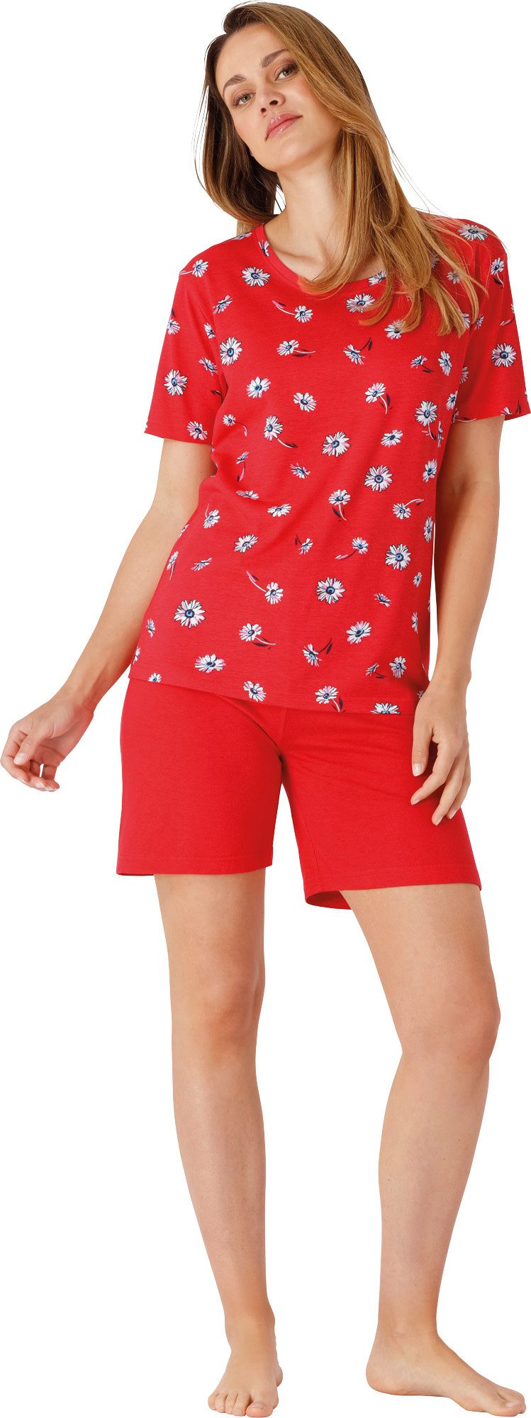 Hajo Pyjama Damen-Shorty Single-Jersey Blumen