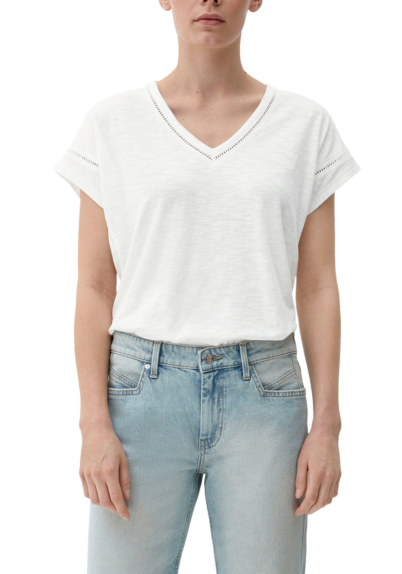 s.Oliver T-Shirt mit Zierborte white | V-Shirts