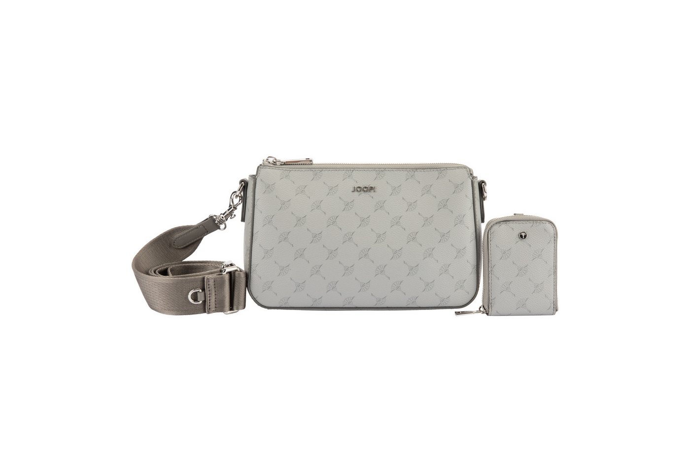 JOOP! Umhängetasche cortina 1.0 jasmina shoulderbag shz (Set, Abnehmbares RV-Täschen), Damen Schultertasche, Handtasche mit hübschem Aufdruck