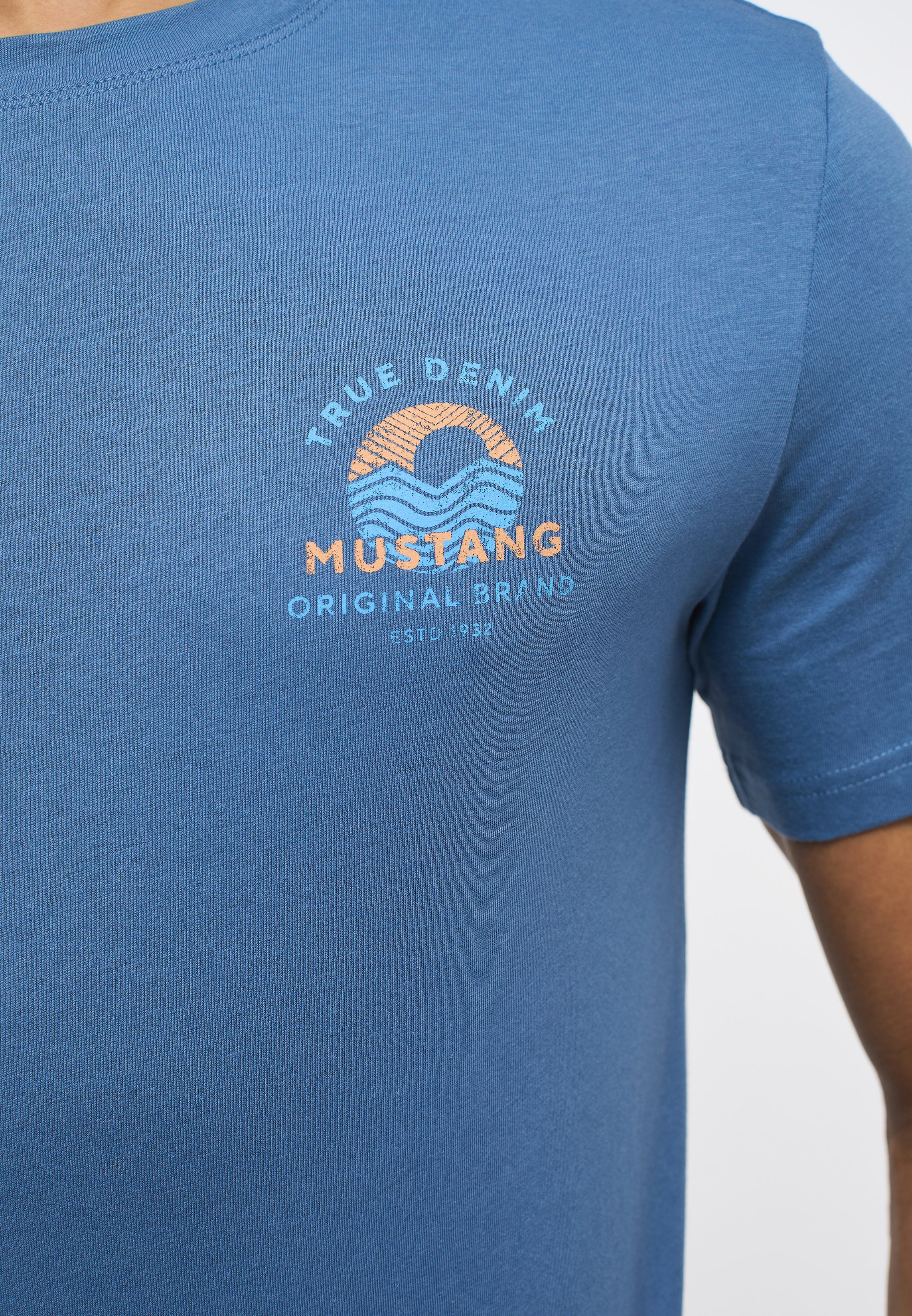 T-Shirt hellblau Alex MUSTANG Print Style C