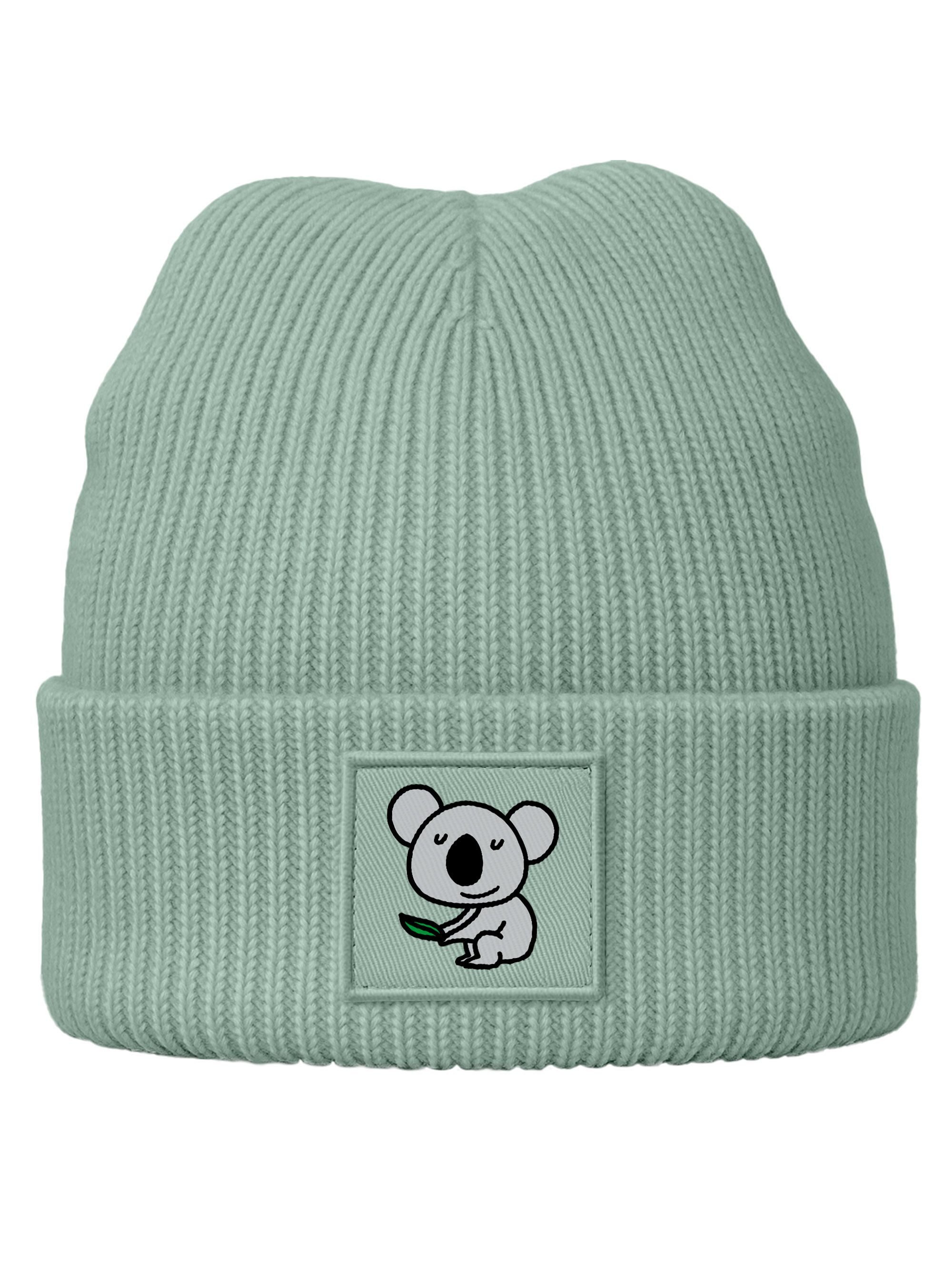SpecialMe Beanie Kinder Beanie Mädchen Patch Koala Bär Aufdruck Wintermütze Tiermotive