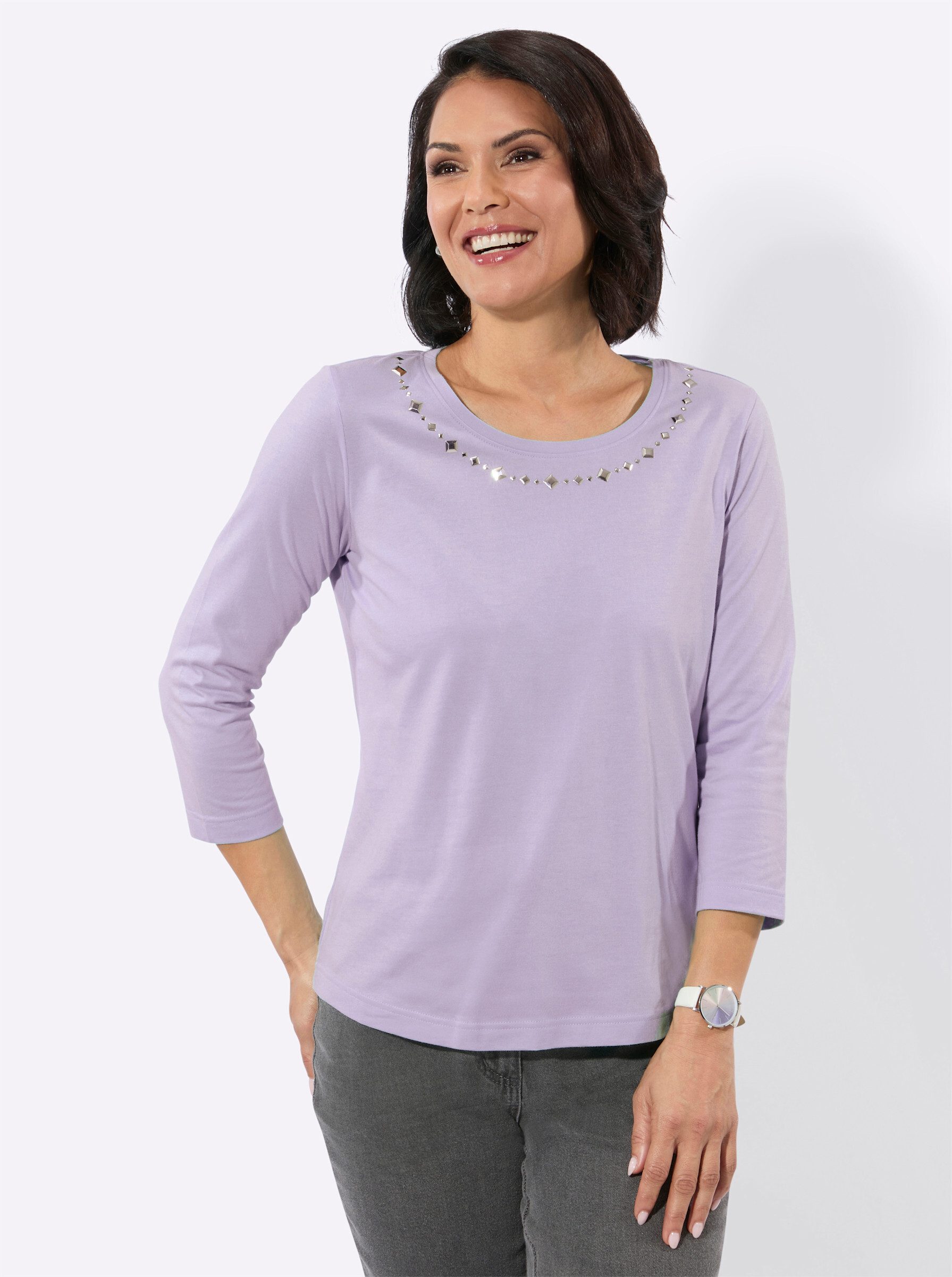 T-Shirt Rundhals-Shirt 3/4-Arm