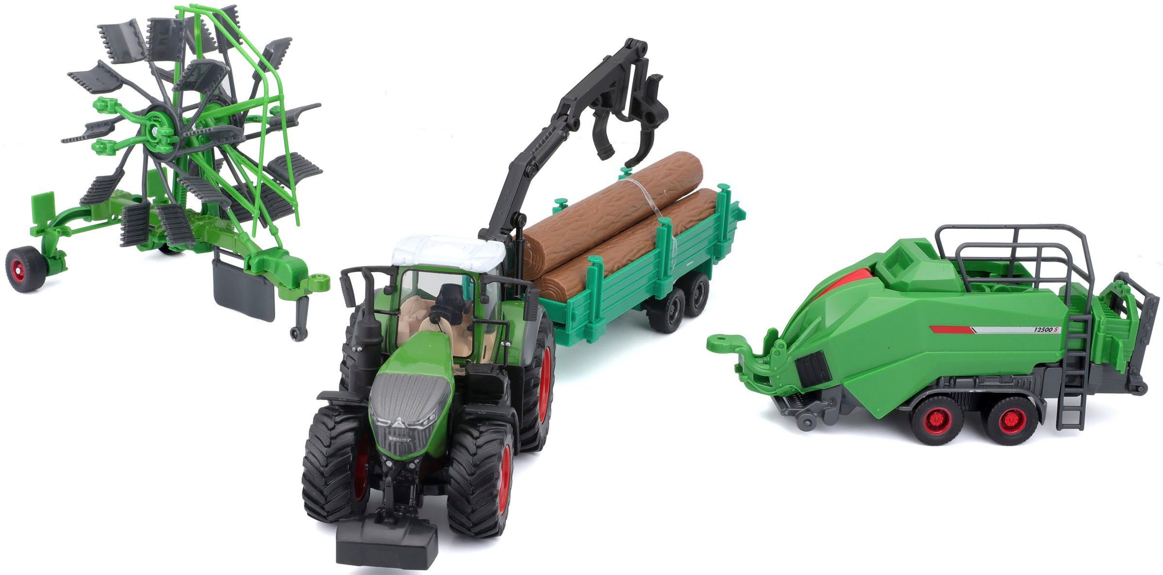 Bburago Spielzeug-Traktor Farmland, FENDT Vario 1050 Geschenk-Set