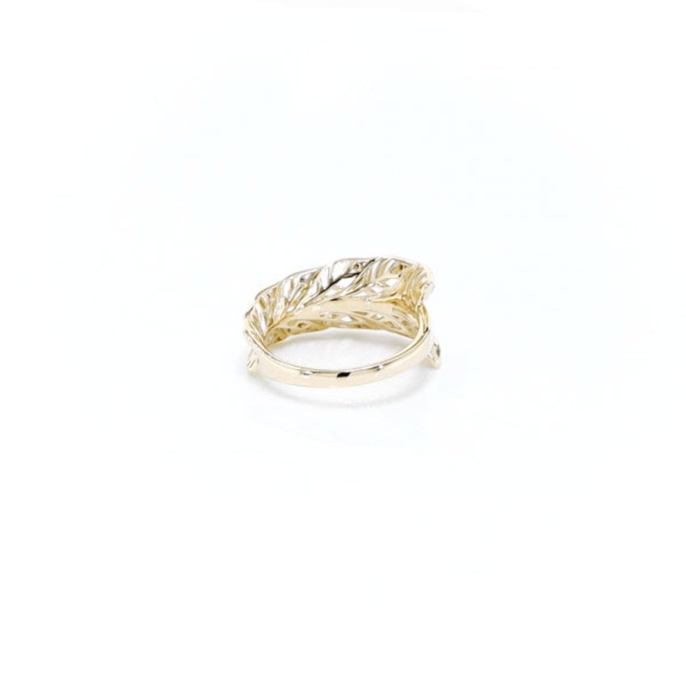 Cavill Diamantring eleganter Champagner-Diamantring 0,05 ct 375er Gelbgold Federmotiv (1-tlg)