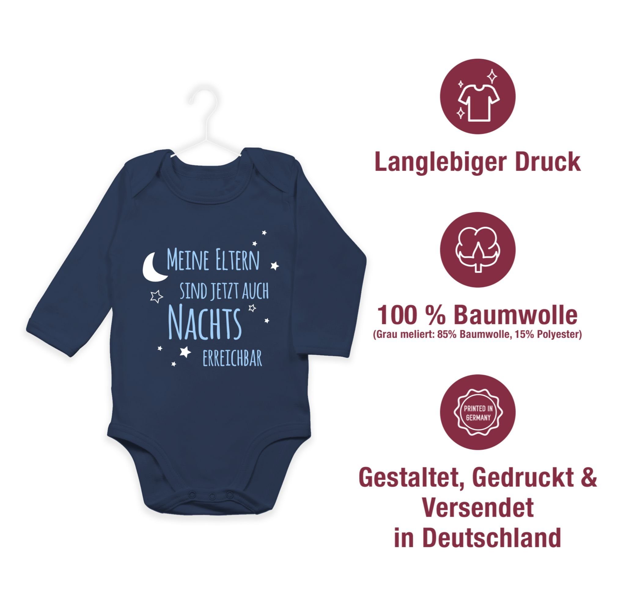 Meine Nachts Baby jetzt 1 Shirtbody Blau Eltern Sprüche sind Navy auch blau erreichbar Shirtracer