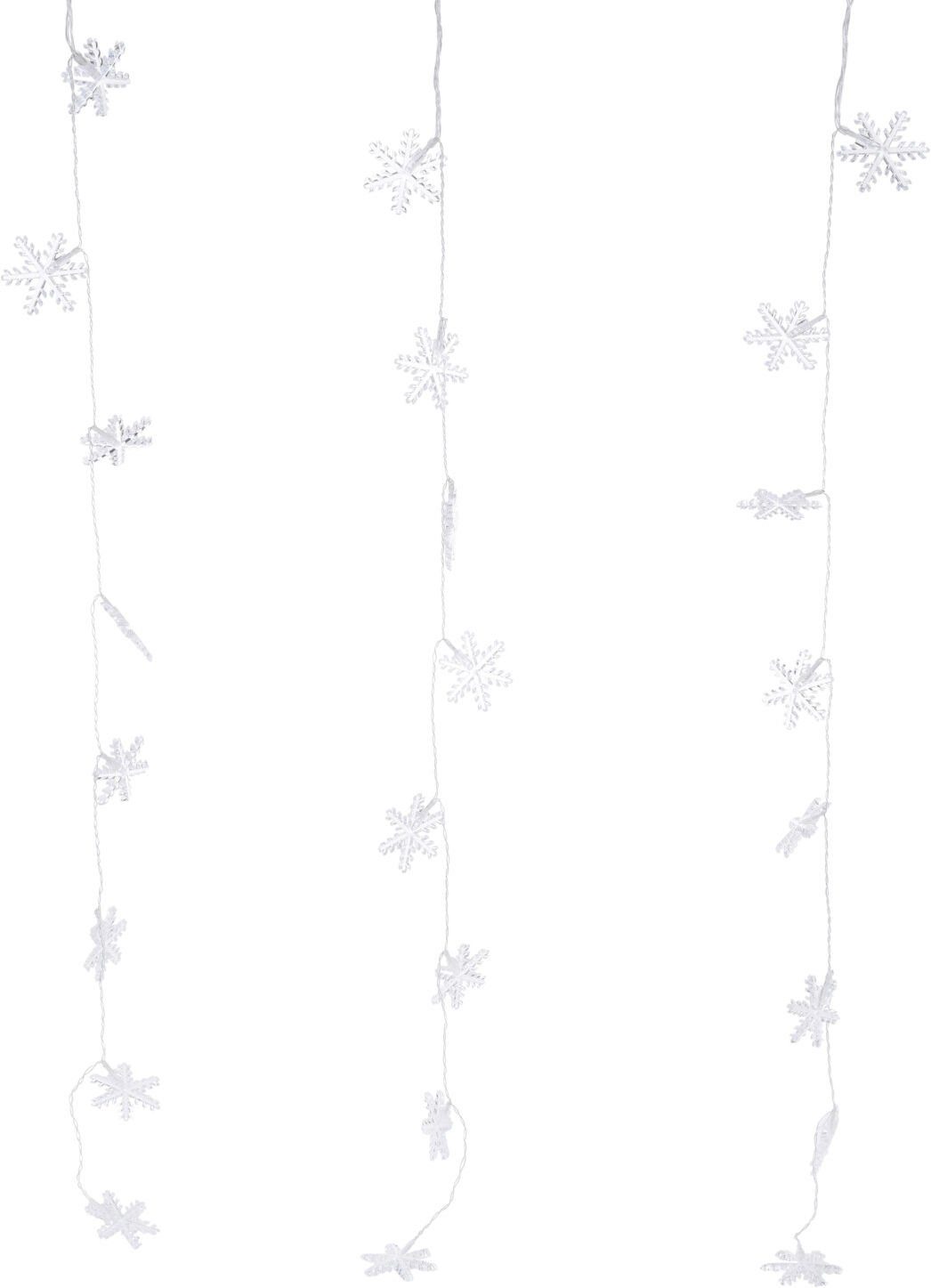 Spetebo Lichtervorhang LED Schneeflocken Lichtervorhang mit Timer - 100cm, 40-flammig, mit 8 Funktionen und Timer