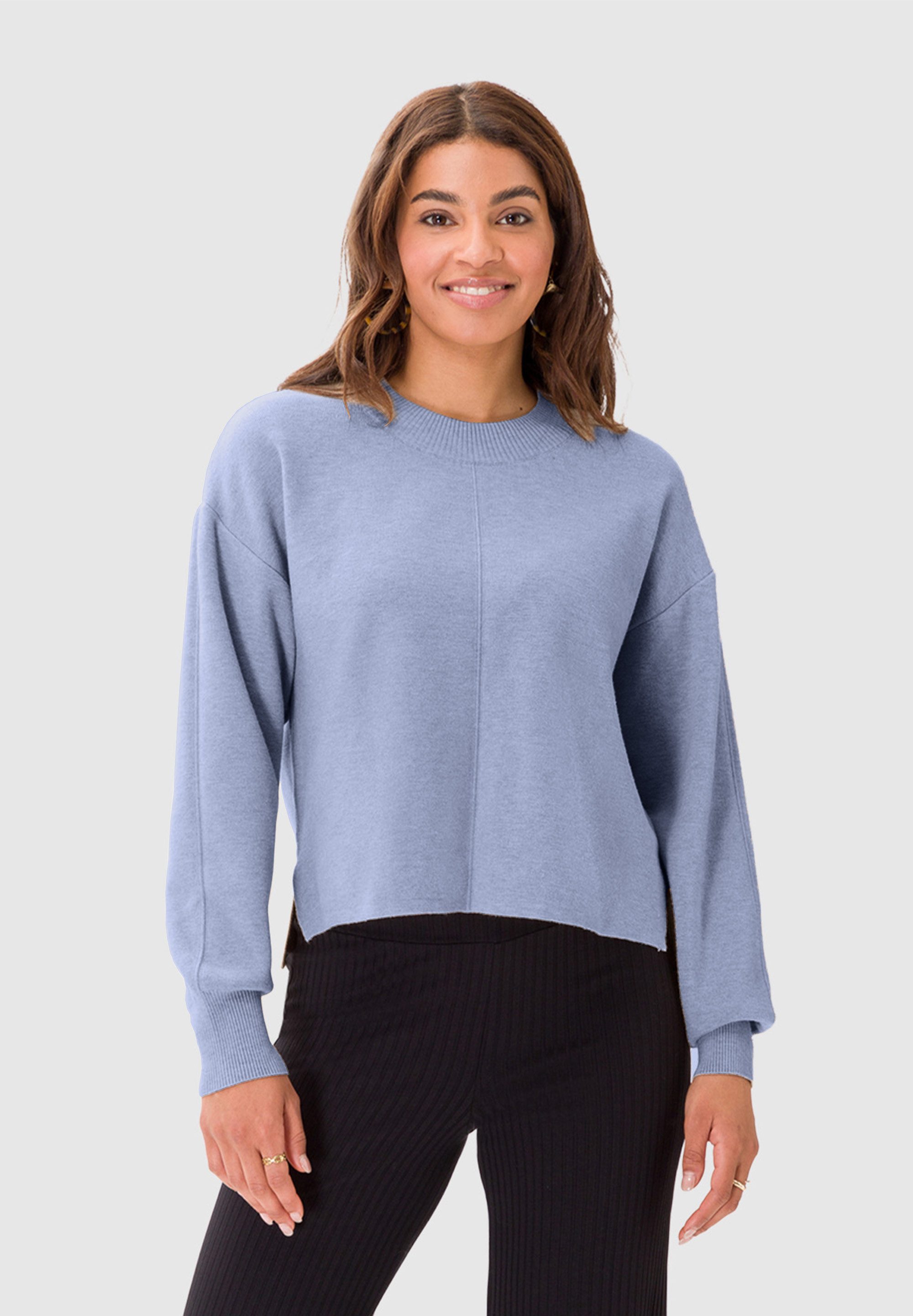 Les Lunes Strickpullover Nola Oversized, weiches Tragegefühl, vorne kürzer, seitliche Schlitze