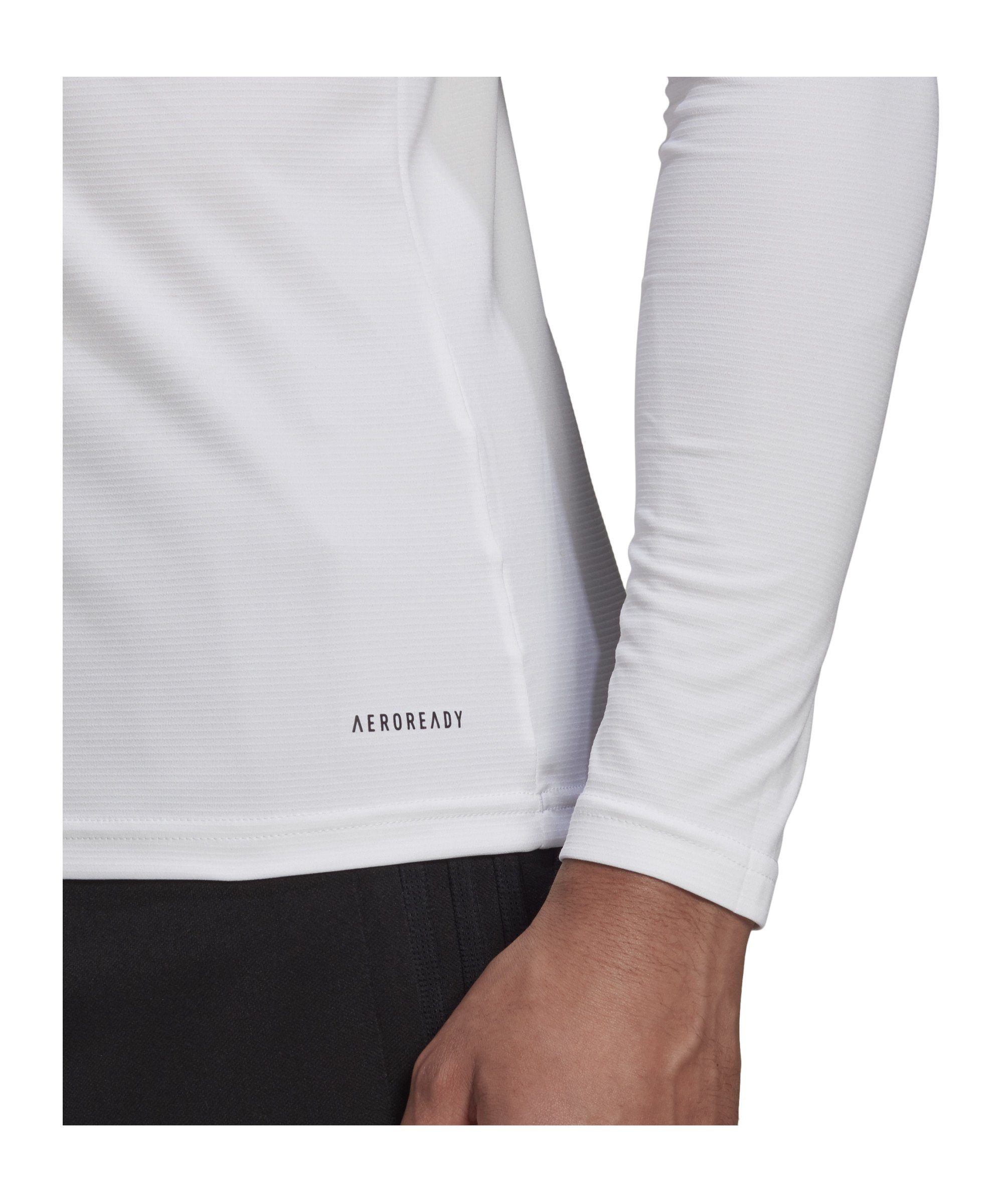 adidas Team Performance Nachhaltiges langarm Produkt Top Base weiss Funktionsshirt