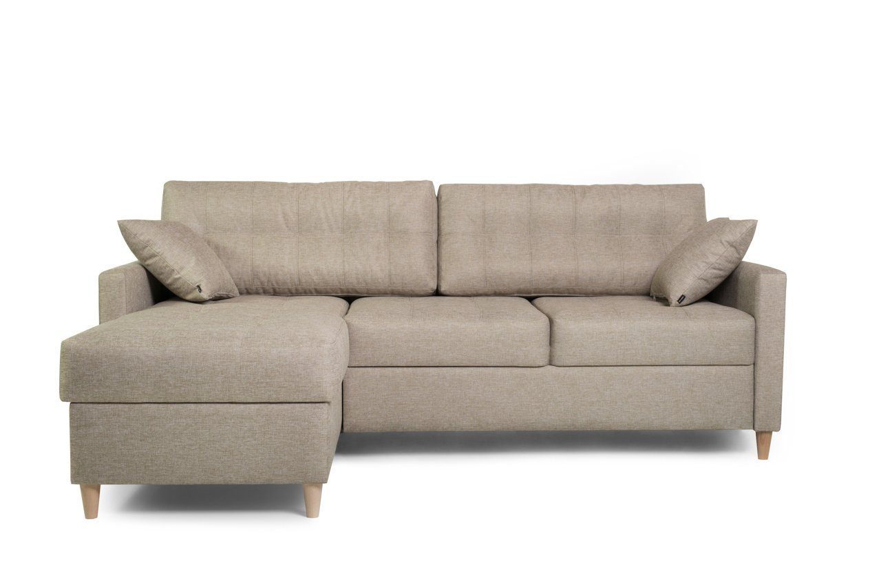 Ecksofa Ecksofa Schlafsofa MOLDE mit Ottomane in Stoff