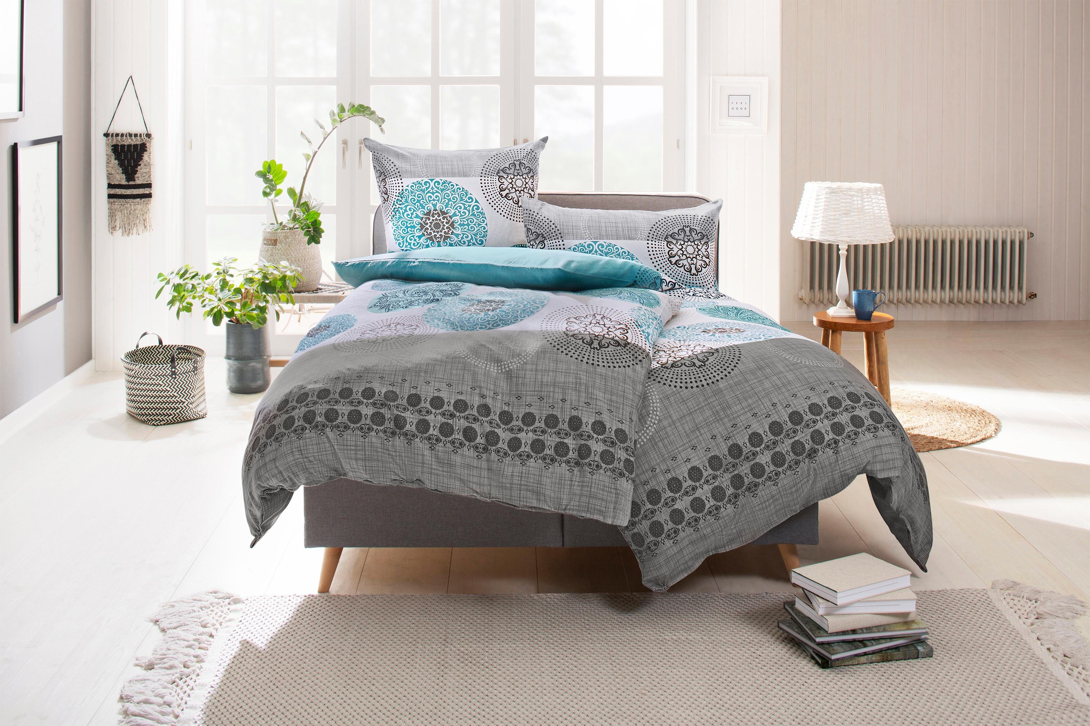 OTTO home Bettwäsche Tesso in Gr. 135x200, 155x220 oder 200x200 cm, Biber, 2 teilig, Bettwäsche mit Ornamenten und in verschiedenen Qualitäten
