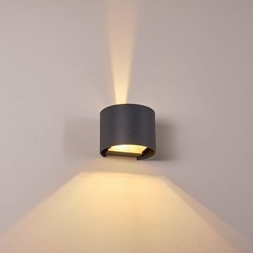 hofstein Wandleuchte »Vaccina« moderne Wandlampe aus Metall in Anthrazit, ohne Leuchtmittel, 2700 Kelvin, mit verschiedenen Lichteffekten, Up & Down Leuchte, G9 max., 350 Lumen