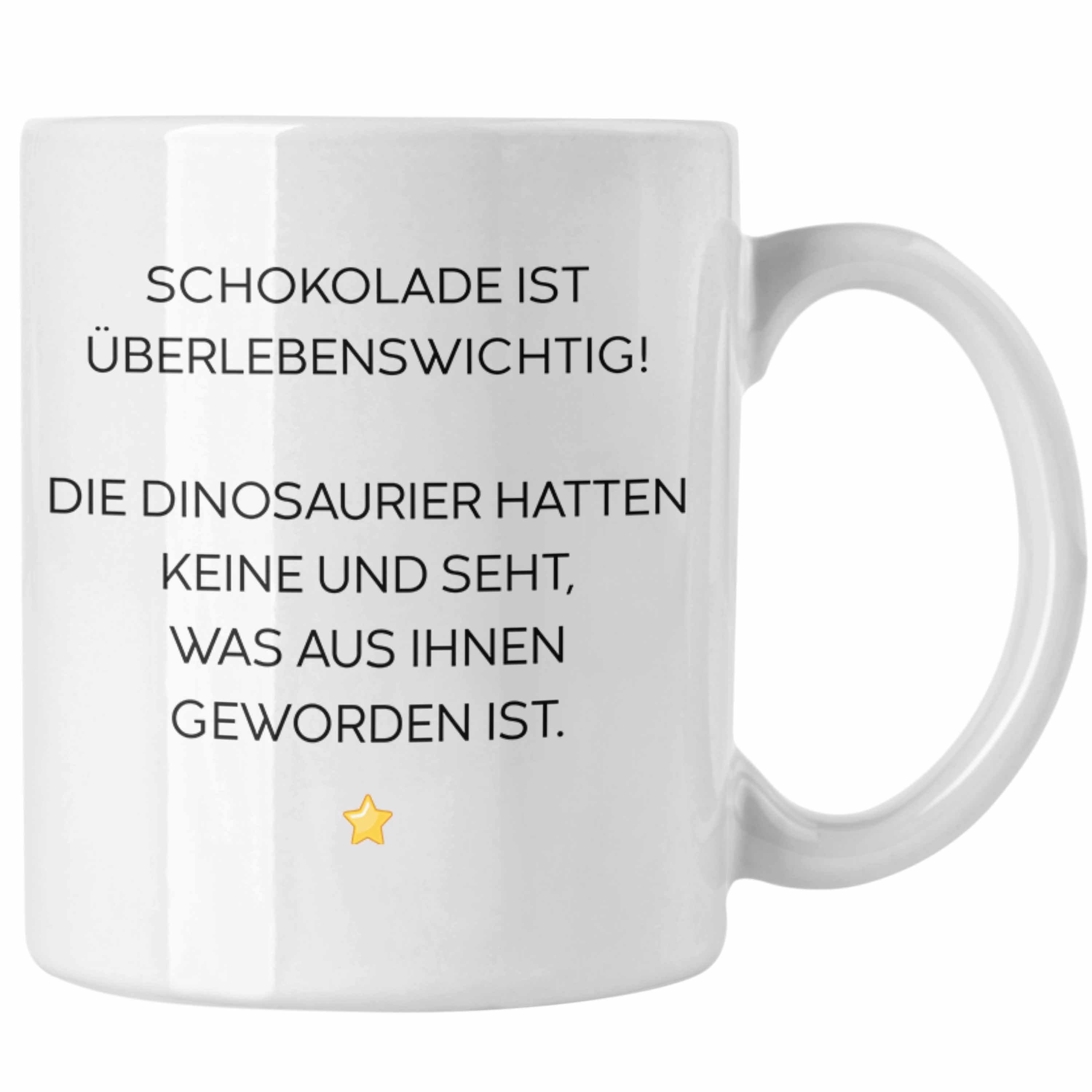 Trendation Tasse Trendation - Lustige Tasse mit Spruch für Frauen Männer Arbeit Büro Lustig Tassen Becher mit Sprüchen Kollegin Geschenk Sarkasmus Schokolade Weiss