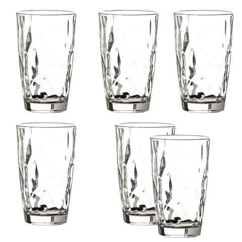 Bormioli Rocco Longdrinkglas 6x »Diamond Trasparente«, Glas, Longdrinkglas 470ml Glas transparent, Glas