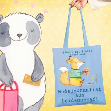 Mr. & Mrs. Panda Tragetasche Modejournalist Leidenschaft - Sky Blue - Geschenk, Jutebeutel, Report (1-tlg), Modisches Design