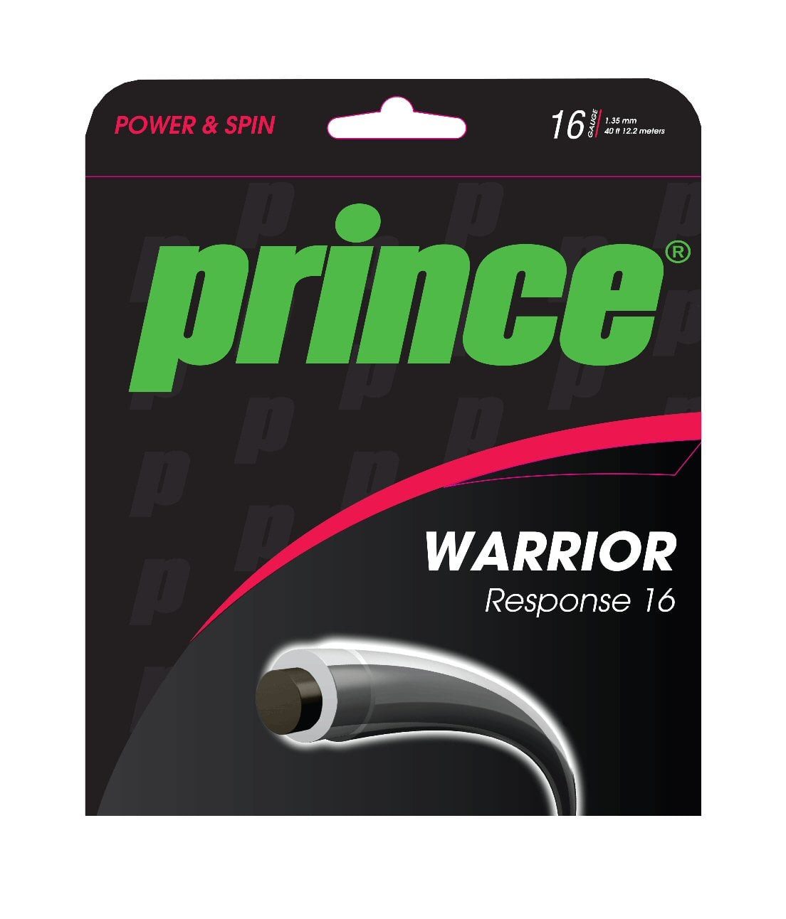 Prince Tennissaite Warrior Response (Haltbarkeit/Spielgefühl) 1.30mm schwarz/transparent, Saitendicke: 1.30