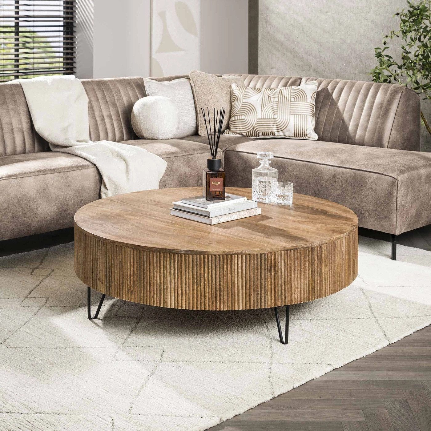 Beauty.Scouts Couchtisch Couchtisch „Luno Round 120“ – Massivholz Mango san günstig online kaufen
