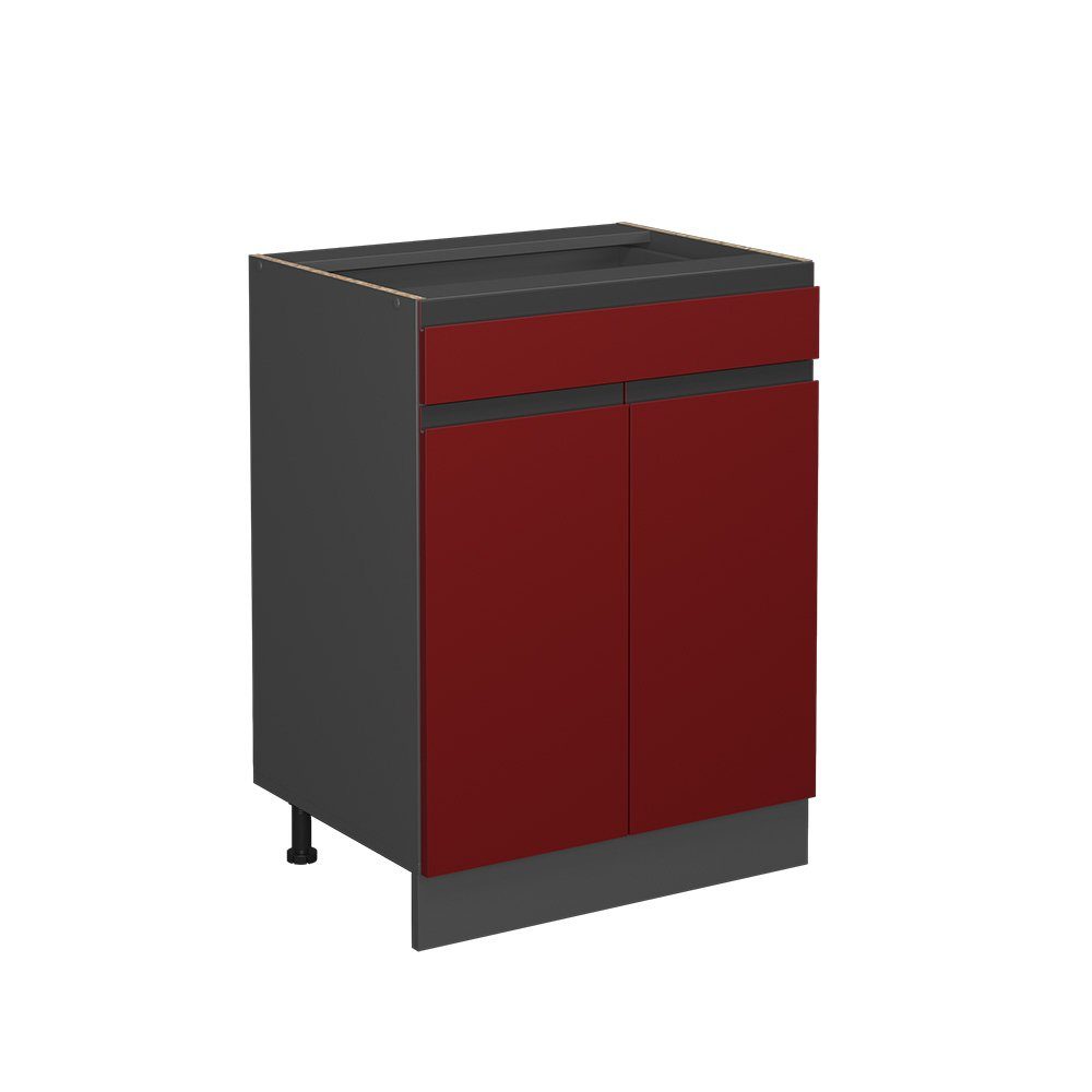Vicco Unterschrank R-Line, Rot/Anthrazit, 60cm J-Shape, günstig online kaufen
