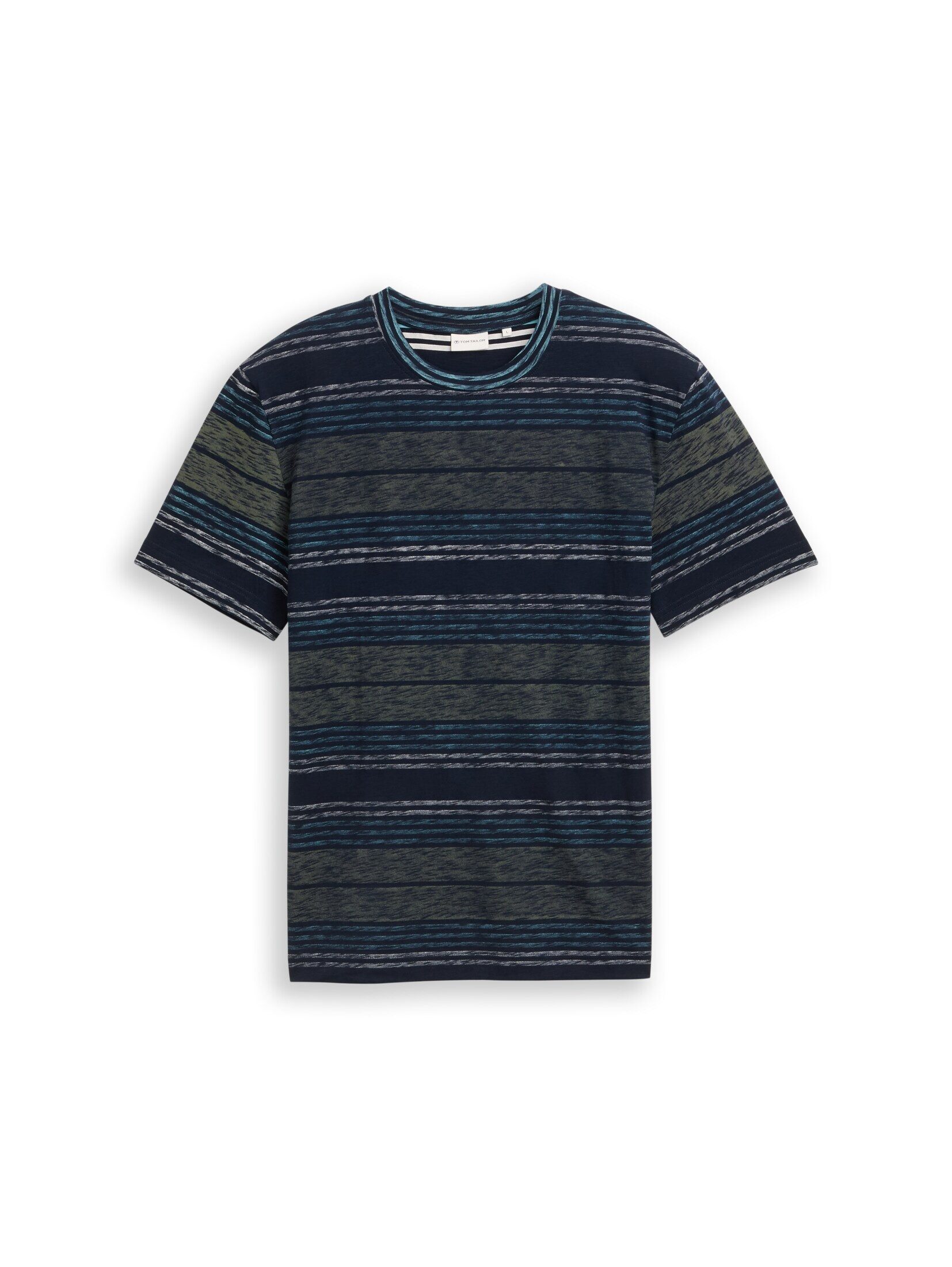 TOM TAILOR T-Shirt T-Shirt T-Shirt mit Inside-Out Streifenmuster