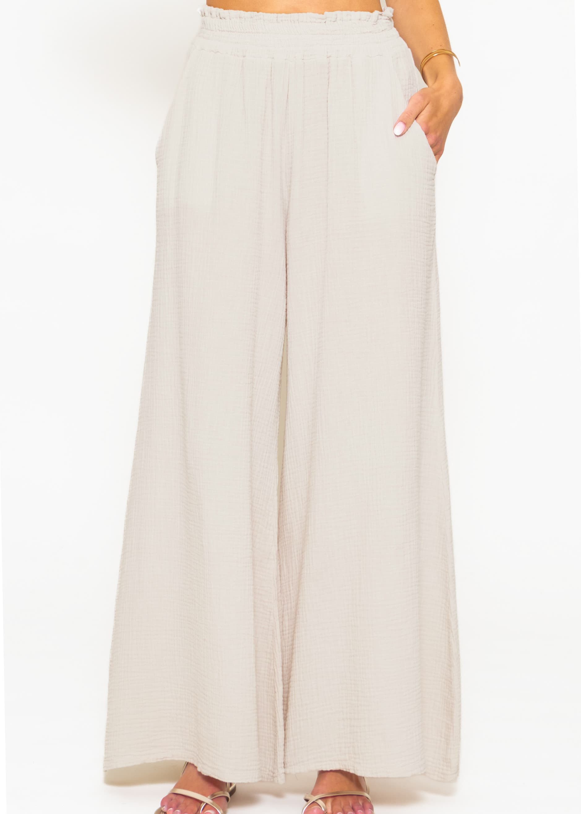 SASSYCLASSY Stoffhose Leichte Musselin Sommer Hose günstig online kaufen