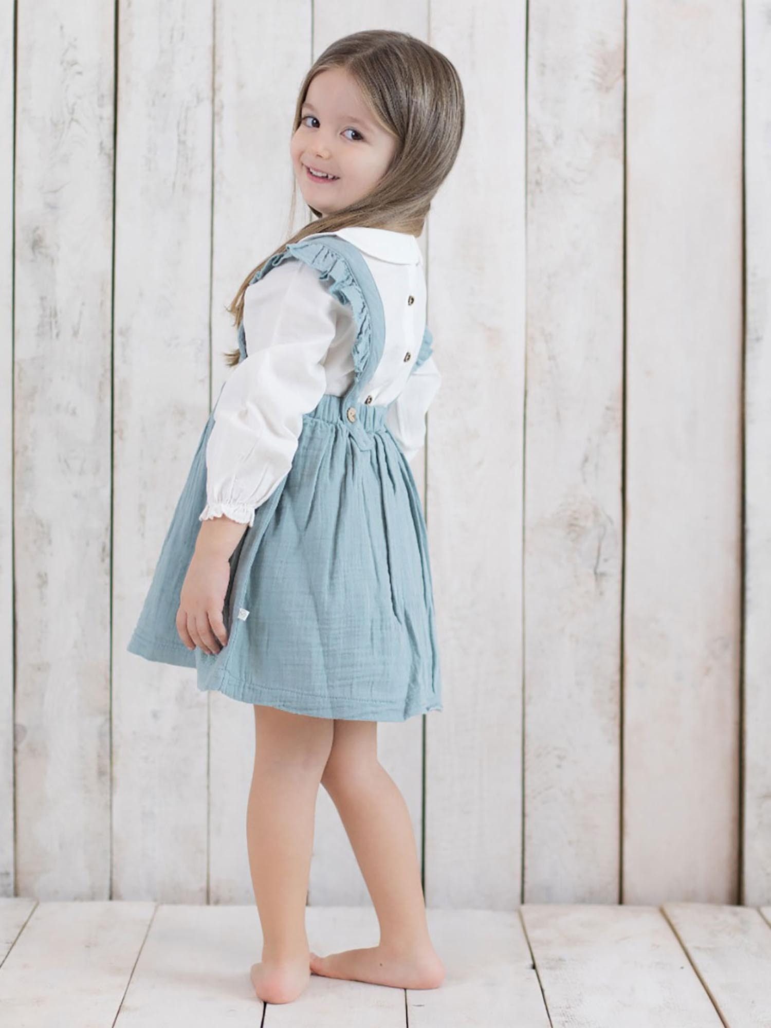 OrganicEra Sommerkleid Baby Kleid Musselin mit Rüschen, Bio-Baumwolle (Einzelstück, 1-tlg) GOTS-zertifiziert