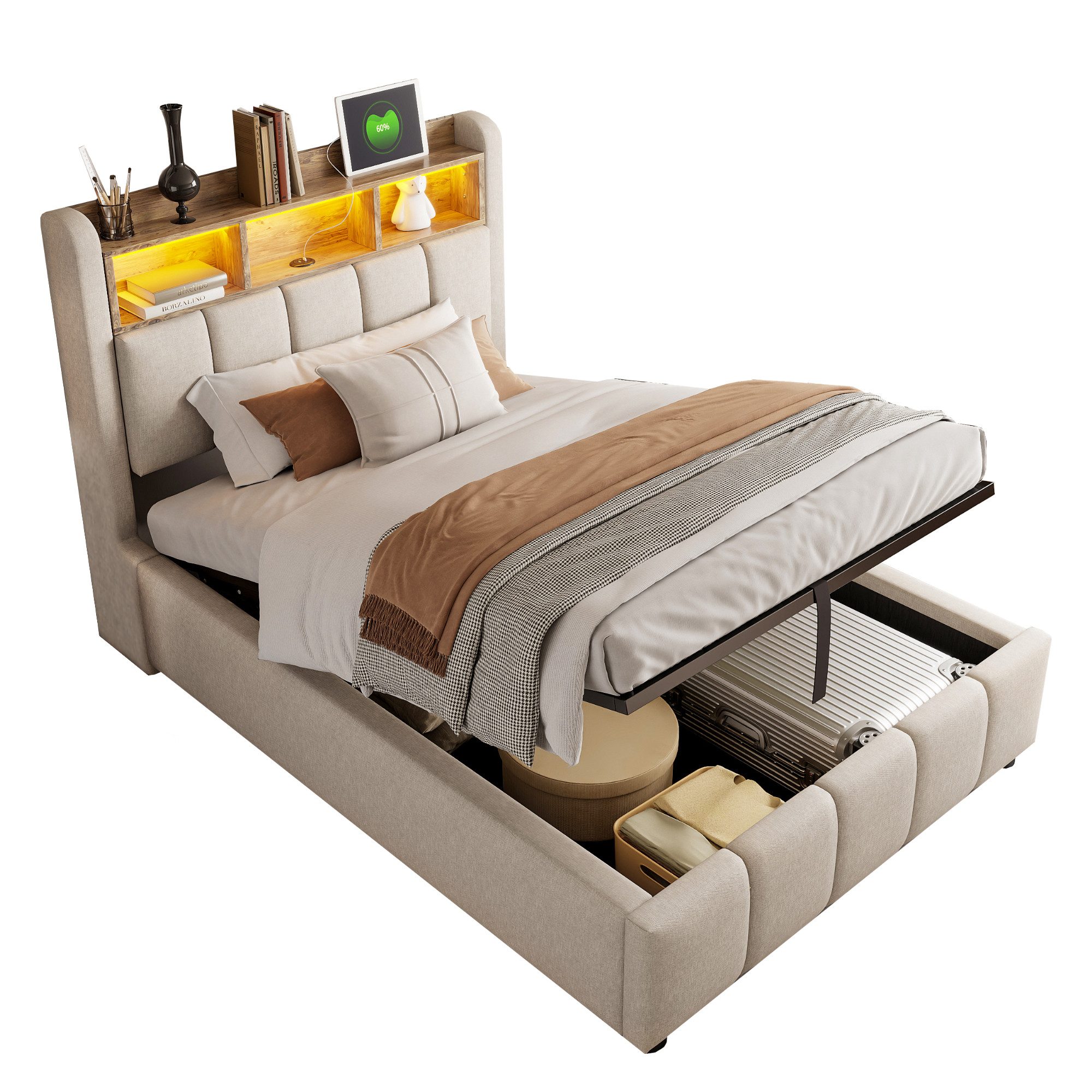 REDOM Polsterbett Doppelbett Jugendbett Gästebett (mit günstig online kaufen