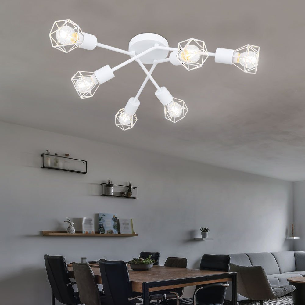 etc-shop LED Deckenleuchte, Leuchtmittel inklusive, Warmweiß, RETRO Decken Lampe Wohn Zimmer Beleuchtung Käfig Spot