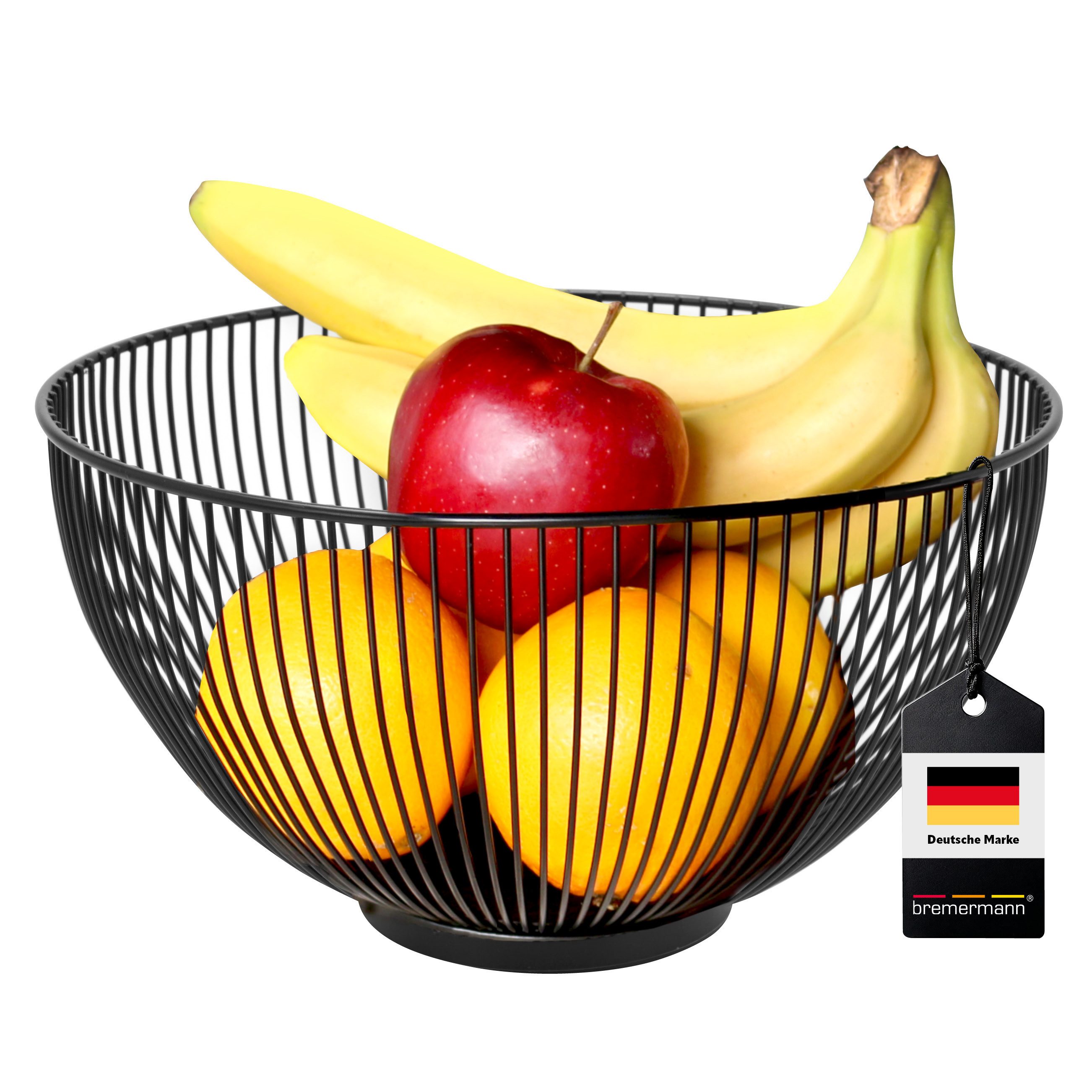 bremermann Obstschale Obstkorb, Drahtkorb Obstschale oval Ø ca. 28 x 15 cm H, schwarz matt