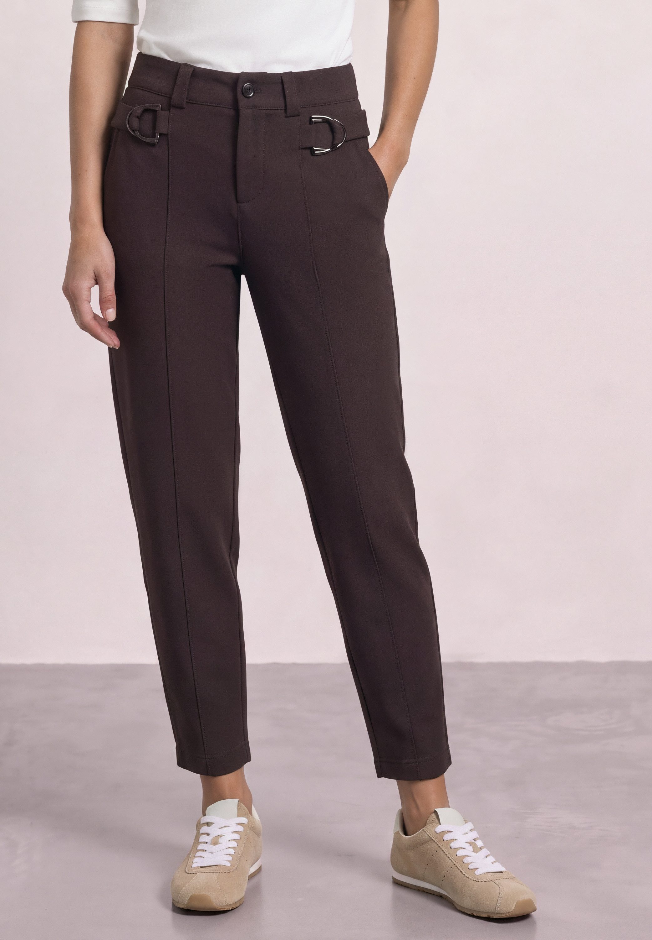 STREET ONE Stoffhose mit Schnallen