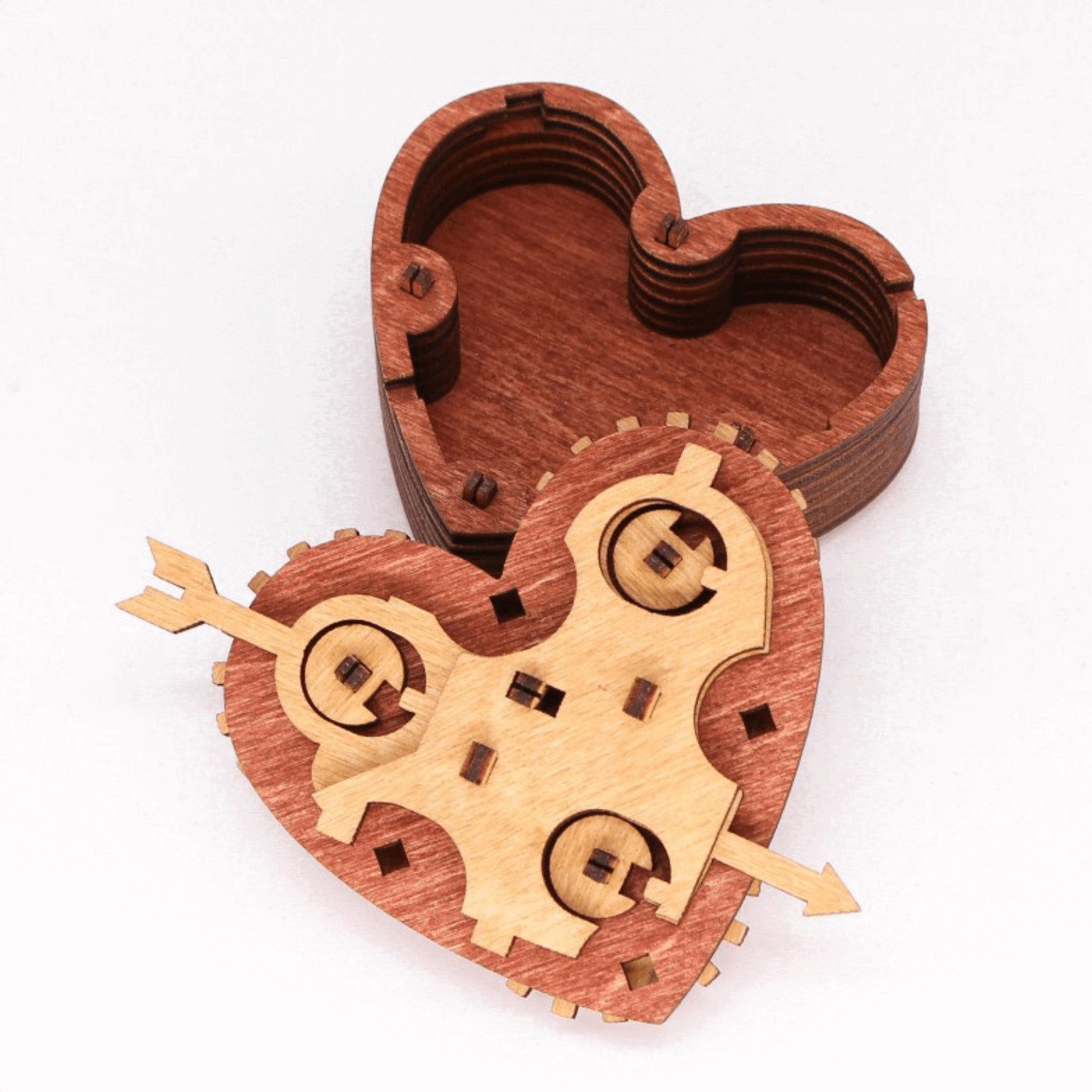 iDventure 3D-Puzzle iDventure Tin Woodman's Heart Schatzkiste mit Schloss Rätselbox, 8 Puzzleteile