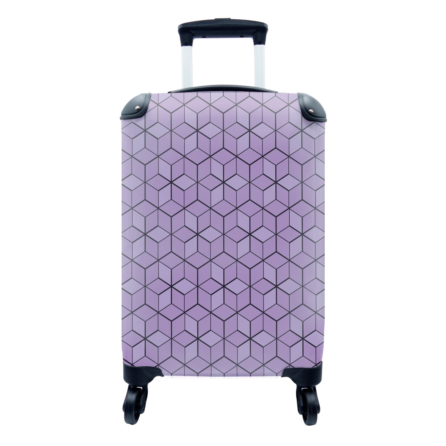 MuchoWow Handgepäckkoffer 3D - Muster - Blöcke, 4 Rollen, Reisetasche mit rollen, Handgepäck für Ferien, Trolley, Reisekoffer