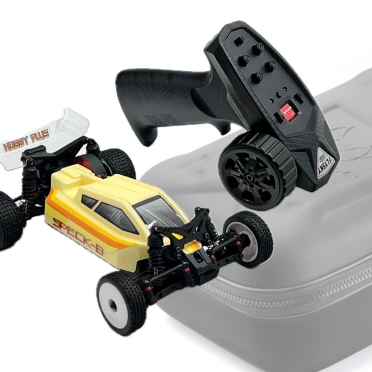 Absima RC-Auto 1:24 2WD Mini Buggy "Speck-B" CASE EDITION (READY-TO-RACE, INKL. FERNSTEUERUNG, FAHRAKKU UND LADEGRÄT), IM SET MIT TRANSPORTTASCHE