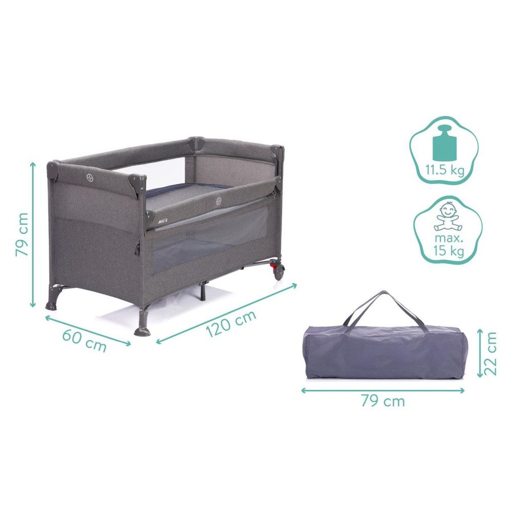 MICA Kinderwagen-Handwärmer MICA - Reisebett Porto - grau