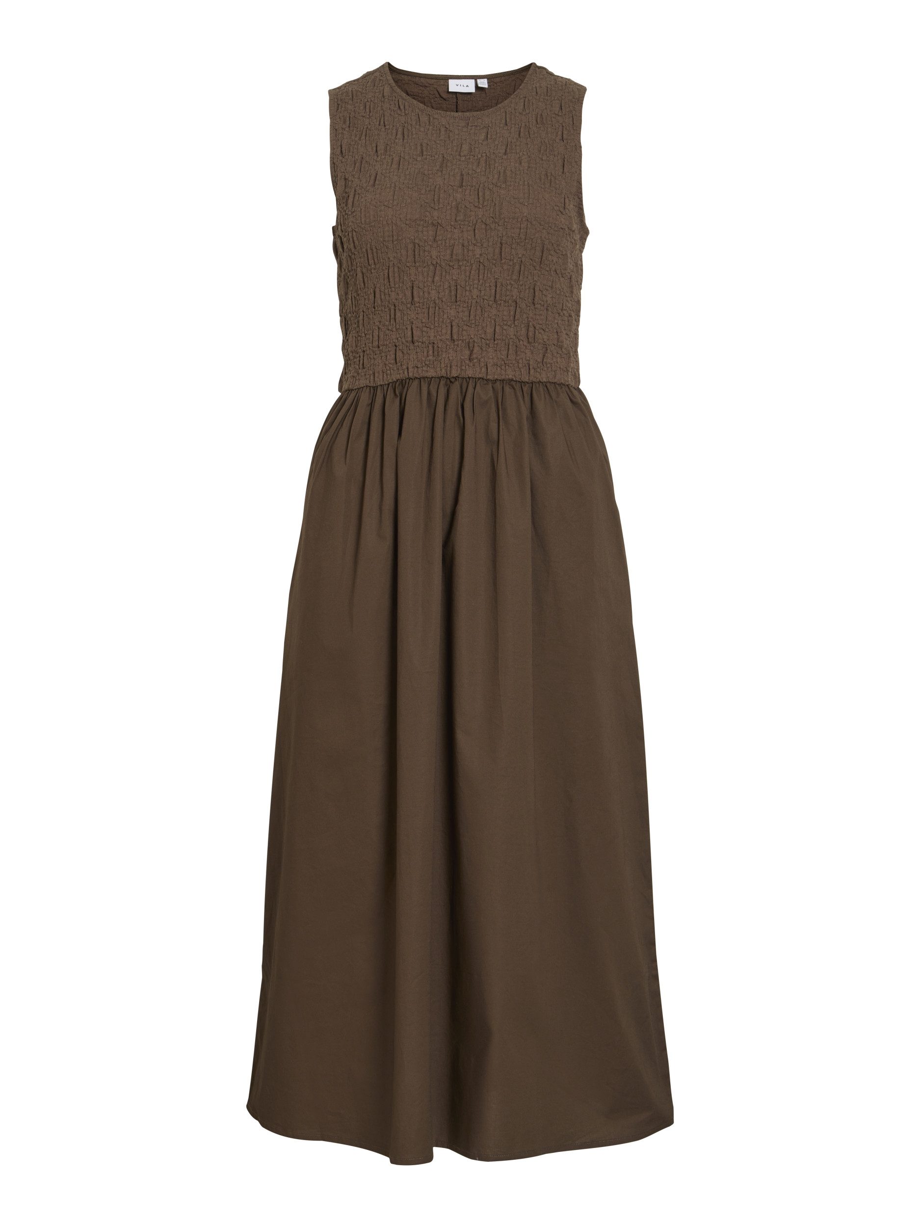 Vila Midikleid VICARLA O-NECK S/L MIDI DRESS