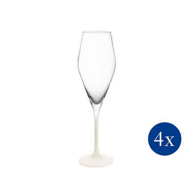 Villeroy & Boch Sektglas Manufacture Rock blanc Champagnerglas, Set 4tlg., Glas