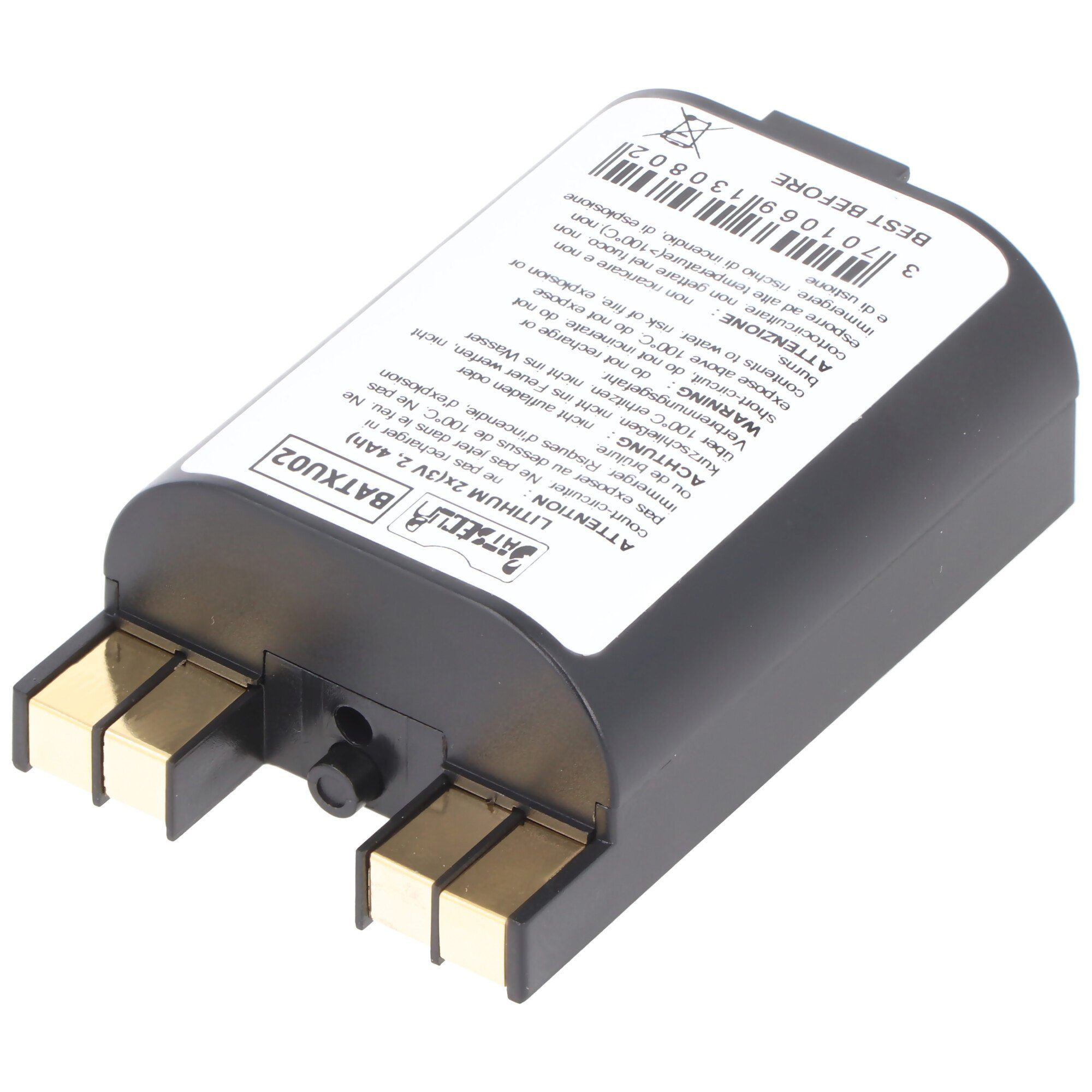 AccuCell Pufferbatterie LiMnO2 2x 3V 2400mAh ersetzt Daitem RXU02X, BATXU02 Batterie, (3,0 V)