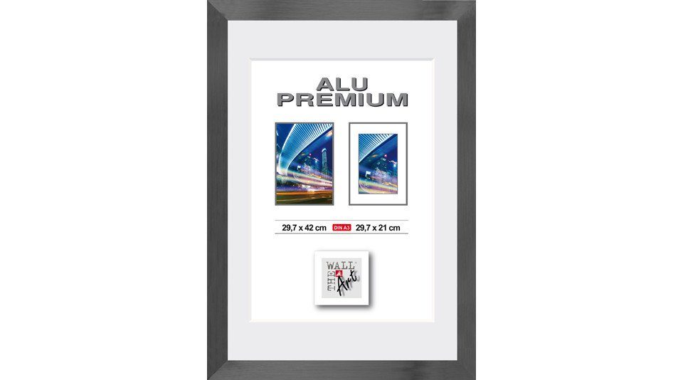 The Wall - the art of framing AG Bilderrahmen Aluminiumrahmen Quattro schwarz, 42 x 29,7 cm (DIN