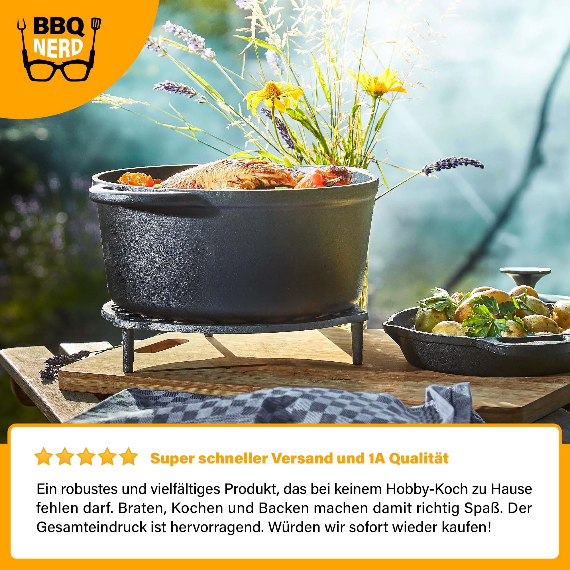 BBQ Nerd Bräter Bräter gusseisen emailliert 2,5L