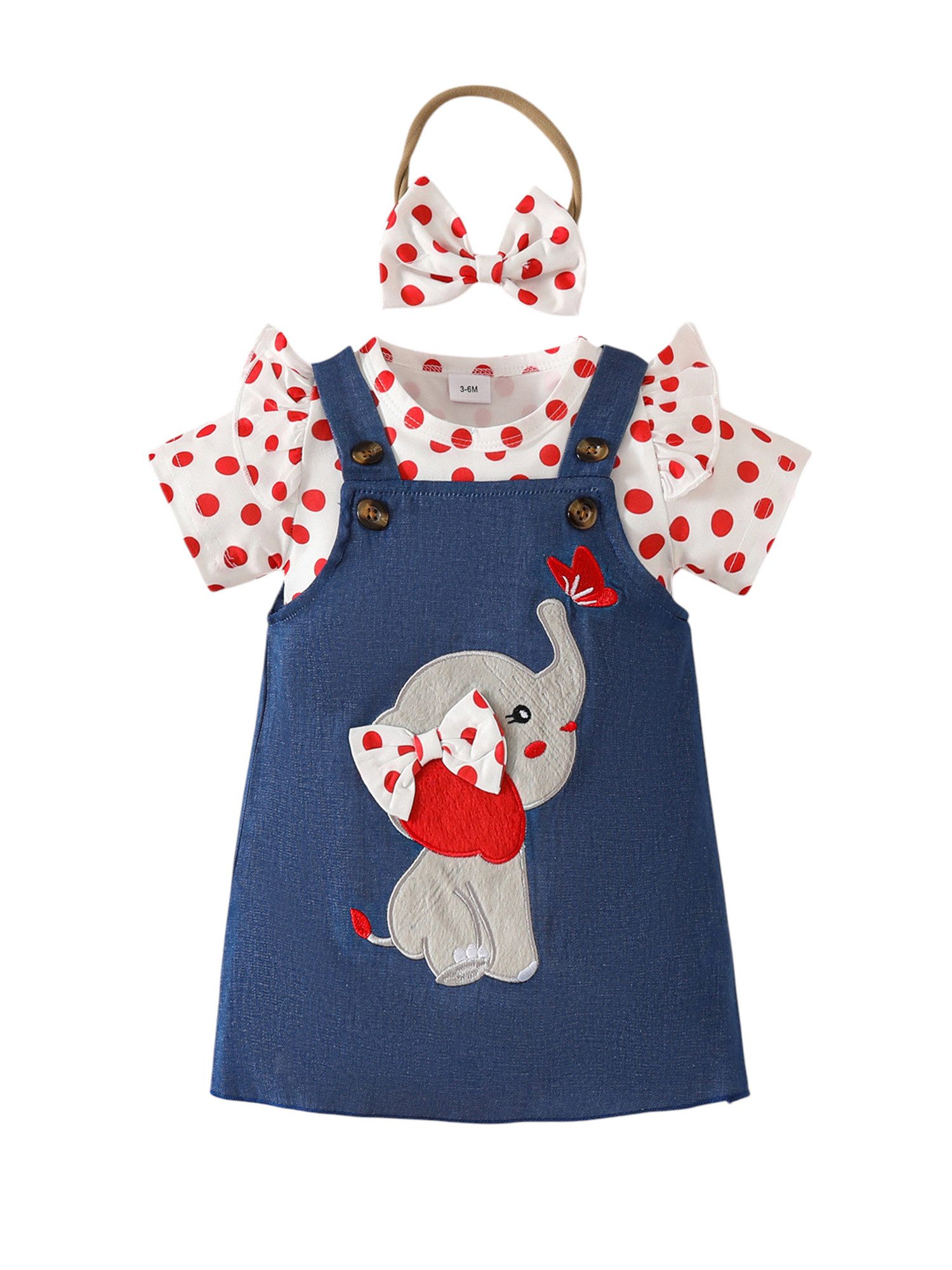 Gluckids Strampler Baby Mädchen Strampler Set, Tierdruck Bodys + Trägerkleid + Stirnband (3-tlg) Baumwoll Bodysuit für Neugeborene, Kurzarm Baby-Set, Sommer & Herbst