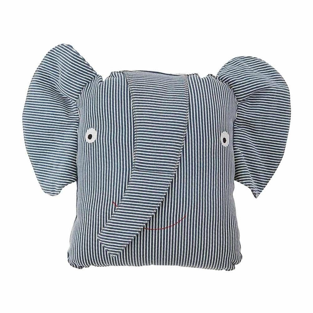 OYOY Kuscheltier Erik Elephant Denim Cushion, Kissen, Denim Blau, 32 x 44 x 14 cm, aus Bio-Baumwolle