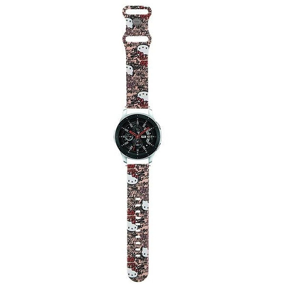 Hello Kitty Smartwatch-Armband Wechselarmband Sportarmband Ersatzarmband, Graffiti-Print, weiches Silikon, 20 mm, universal