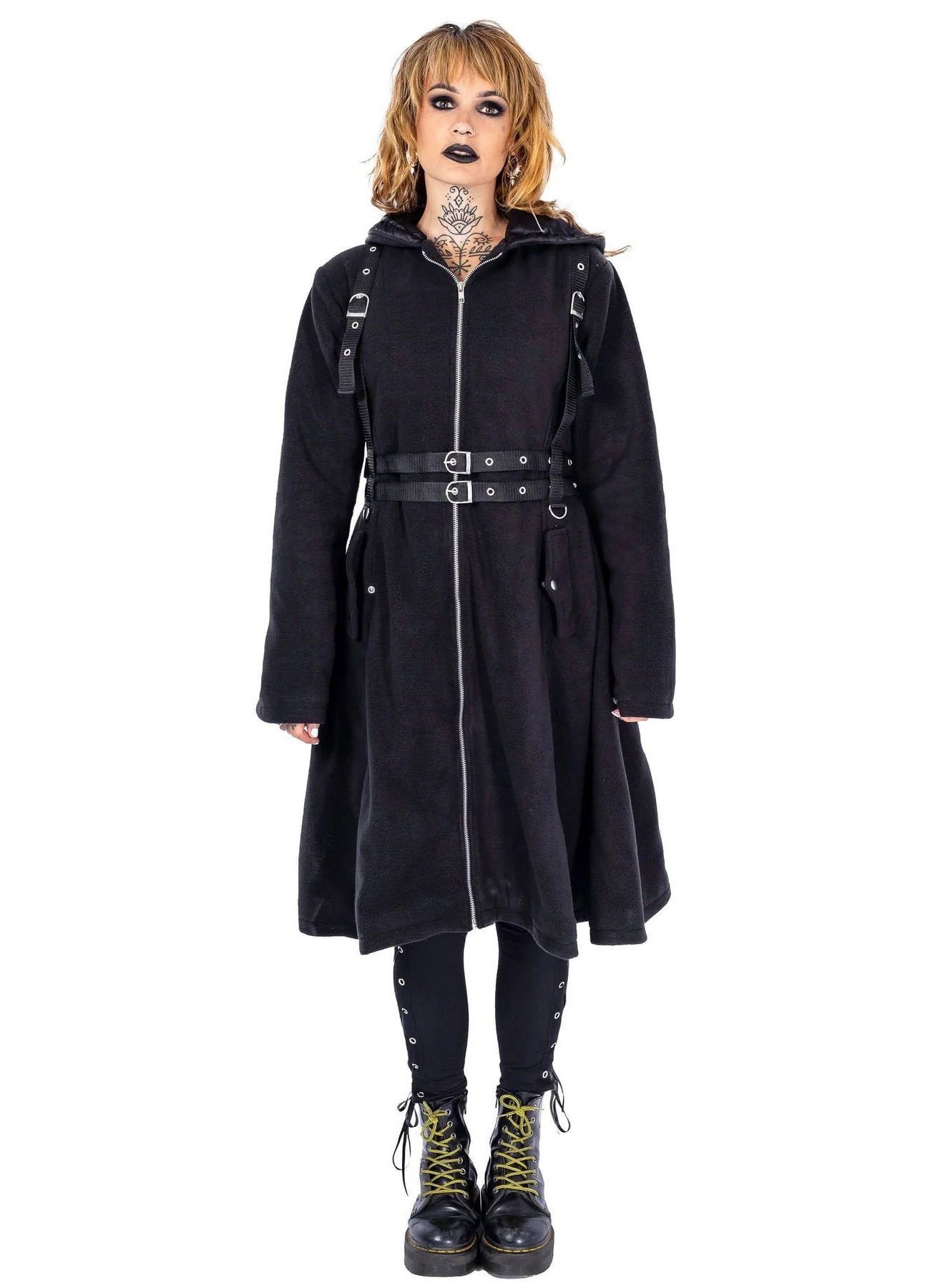 Heartless Wintermantel Lucretia Gothic Cyber Punk Riemen