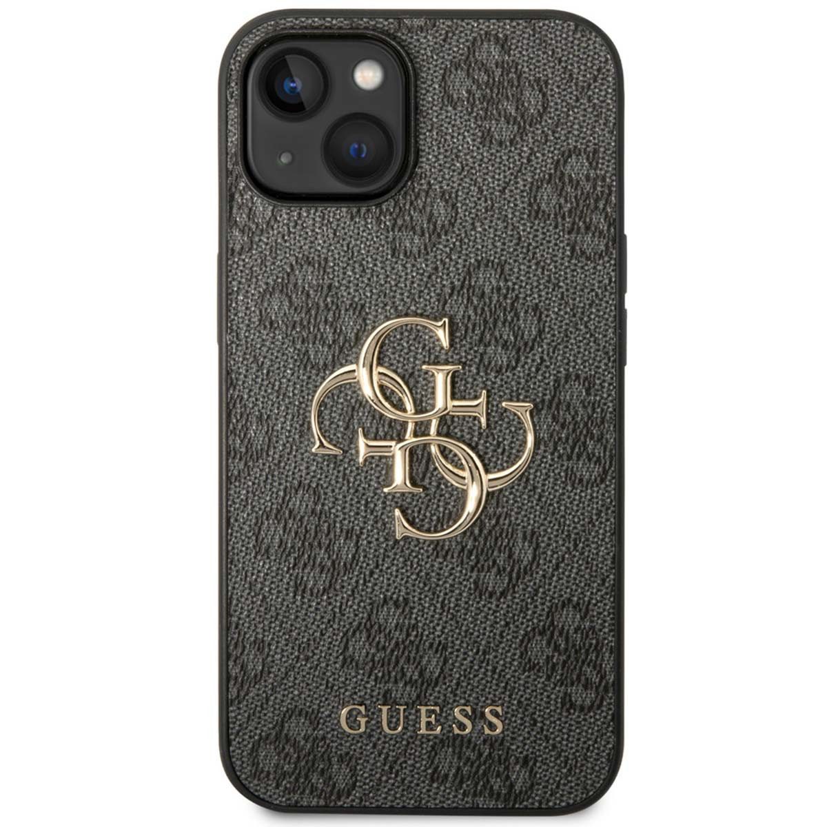 Guess Backcover Guess 4G Metal Logo Back Cover Apple iPhone 15 - Grau