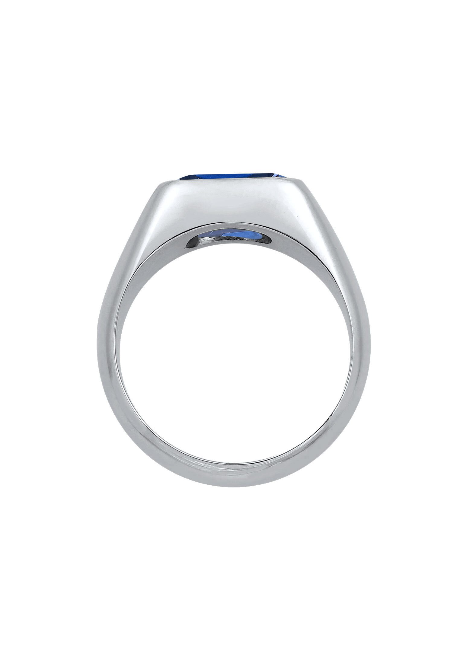 Elli Premium Siegelring Siegelring Saphir Dunkelblau 925 Sterling Silber
