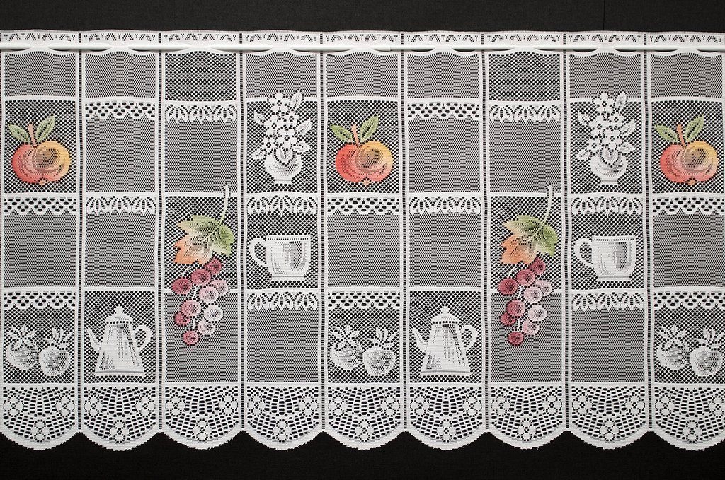 Gardinen Kranzusch Scheibengardine Früchte, Stangendurchzug, transparent, K günstig online kaufen