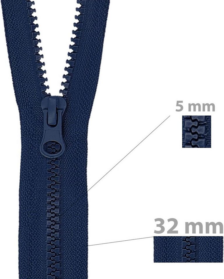 Thumbnail - mumbi Reißverschluss Reißverschluss teilbar Kunststoff Reißverschlüsse Zipper grobe Zähne