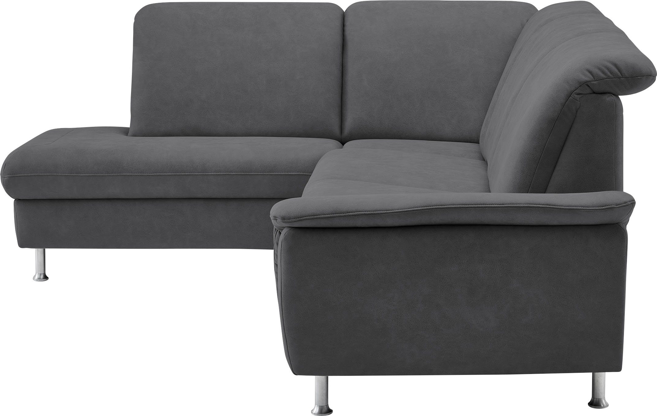 CALIZZA INTERIORS Ecksofa Federkern, Garnet, inklusive Kopfteilverstellung, mit Bettfunktion wahlweise